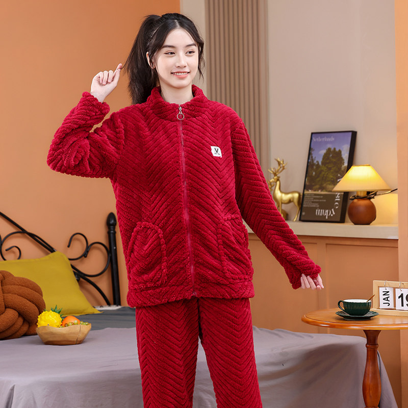 青少年法兰绒睡衣男女大童