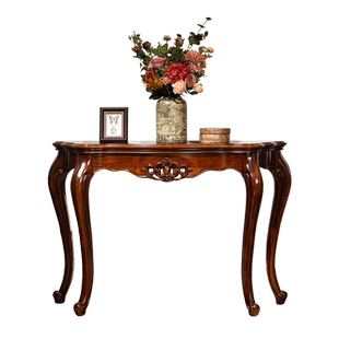 圣蒂伯爵美式全实木玄关桌欧式复古靠墙边桌入户玄关柜沙发背几