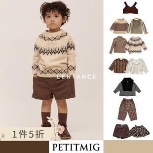 半身裙 毛衣卫衣卫裤 5折■LENFANCE现货Petitmig 24AW儿童日系衬衫