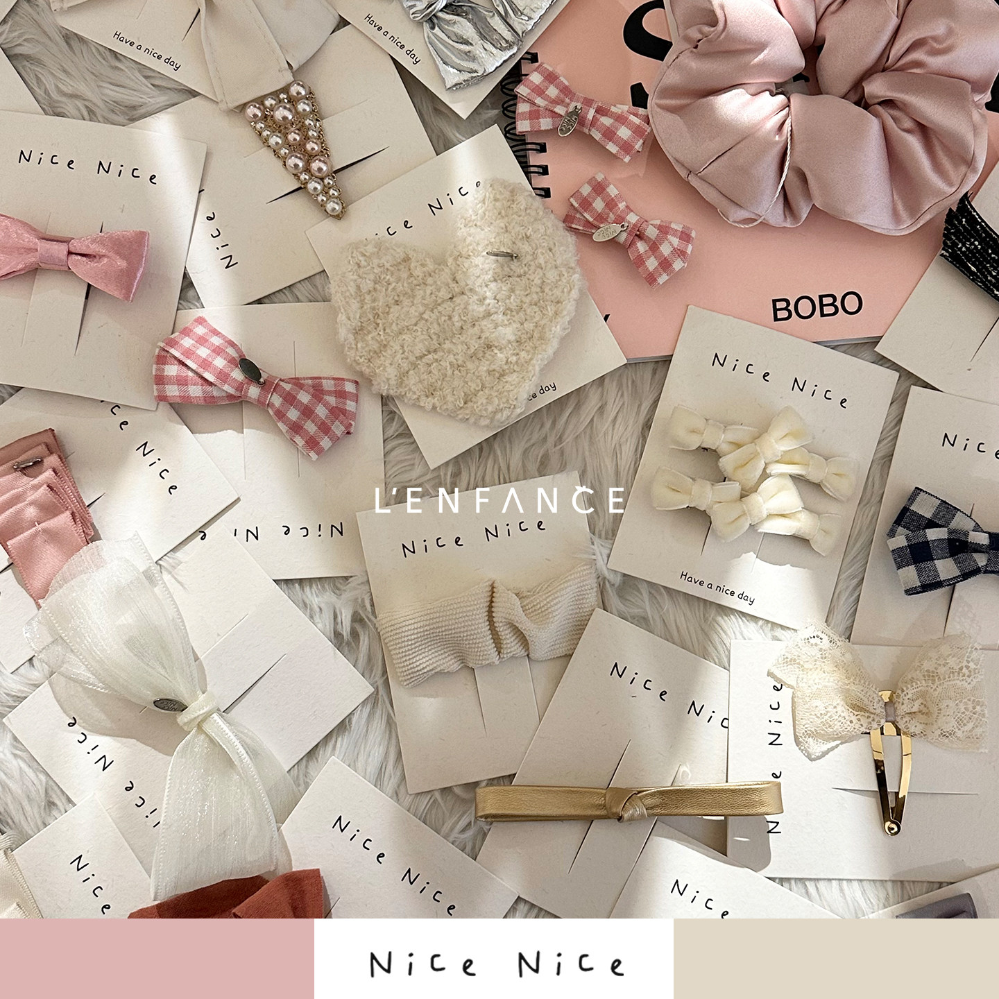 ■LENFANCE 现货 Nicenice 儿童小众法式手工蝴蝶结发夹发饰围巾,童装/婴儿装/亲子装,发饰,淘宝优惠券,粉丝福利购,淘宝优惠卷