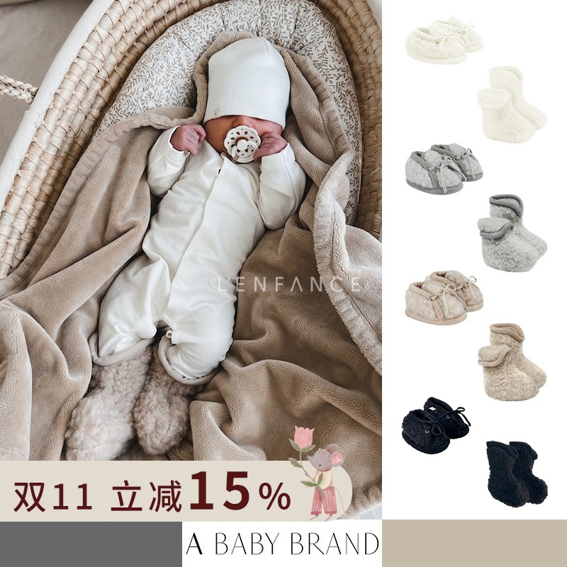 ■LENFANCE 现货 a baby brand 宝宝儿童秋冬纯羊毛鞋套袜套