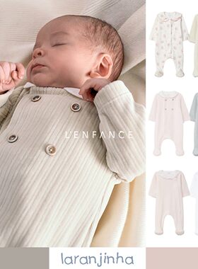 8折■LENFANCE现货Laranjinha 25AW新生儿秋冬柔软亲肤连体衣长爬