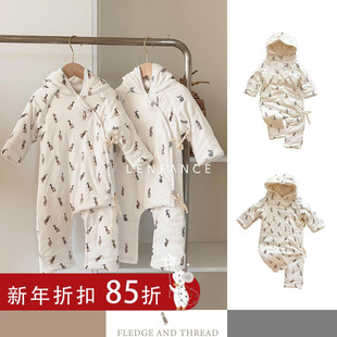 25AW新生儿斜襟夹棉连体衣 Thread 85折■LENFANCE现货Fledge and