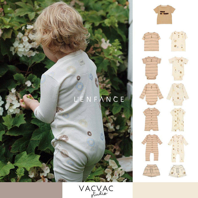 7折■LENFANCE现货VACVAC 25SS 婴童牛角包连体衣包屁衣短袖短裤