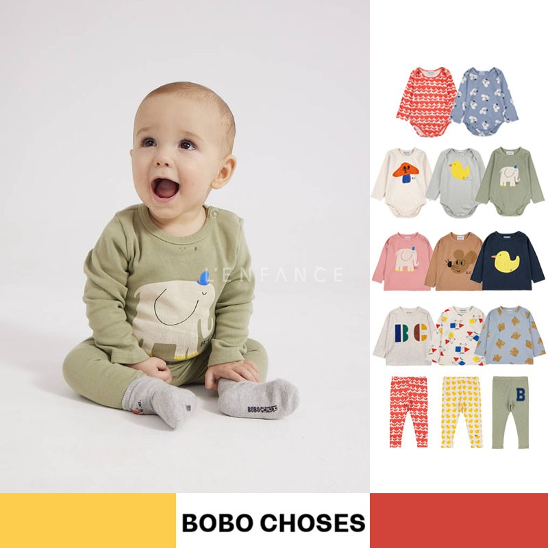 ■LENFANCE现货 Bobo Choses 23AW 宝婴童卡通印花长袖打底裤包屁