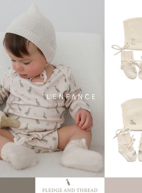 ■LENFANCE 现货 Fledge and Thread 25AW 宝宝羊毛胎帽袜套套装