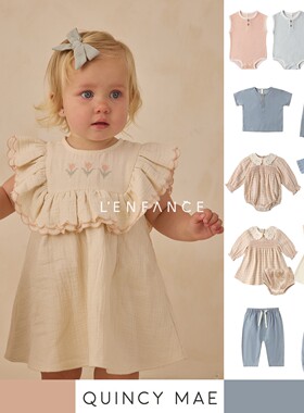9折■LENFANCE 现货 Quincy Mae 26SS宝宝包屁衣背带裤长裤连衣裙