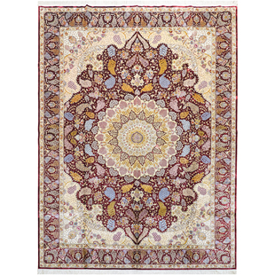 天匠手工真丝地毯卧室手工丝毯客厅手工蚕丝别墅地毯290x390cm