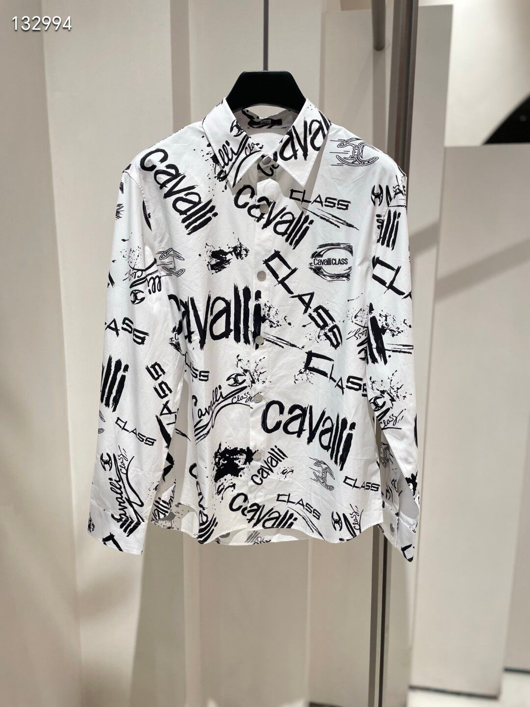 25春夏新款Cavalli Class男装印花衬衫长袖时尚翻领