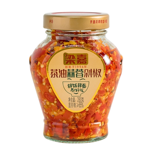 梁嘉茶油蒜蓉剁椒280g辣椒酱湖南特产拌饭拌面剁辣椒农家油辣椒