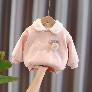 女童卫衣加绒秋冬款2022新款加厚上衣婴儿童装女宝宝洋气秋装外套