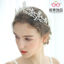 手工镶水钻新娘皇冠 2019新款 精美新娘发箍头饰