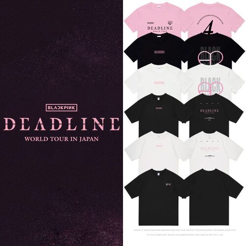 BP粉墨Rose世巡演唱会DEADLINE日本同款短袖纯棉T恤Jennie智秀Lis