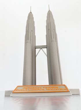 马来西亚双子塔建筑模型摆件吉隆坡石油双塔Petronas Twin Towers