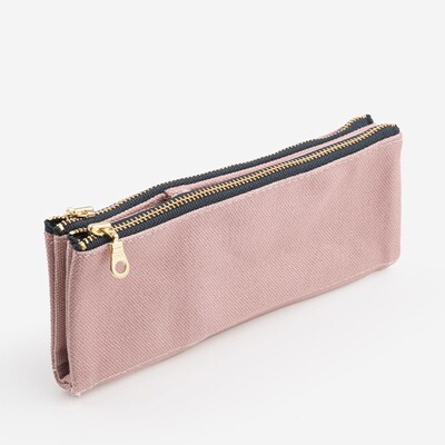 日本Luddite帆布笔袋对折钢笔签字笔收纳学生多功能大容量文具袋