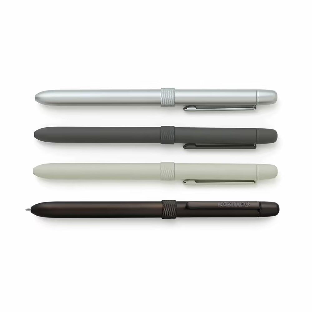 日本HIGHTIDE penco 3 in 1 多功能笔黑色红色自动铅模块笔0.5mm