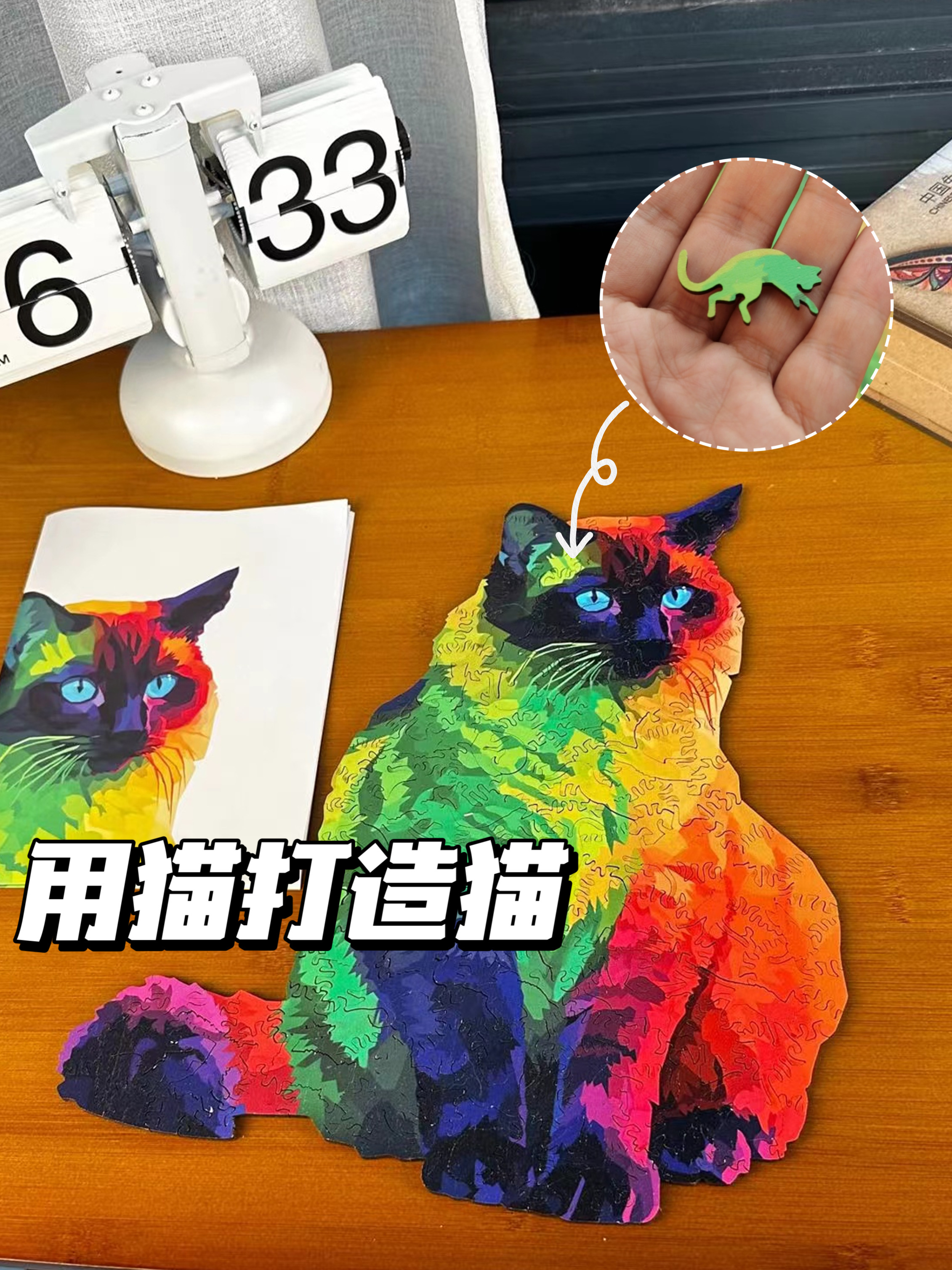 异格拼图彩虹猫puzzle猫咪成年不规则成人木质异形高难度生日礼物