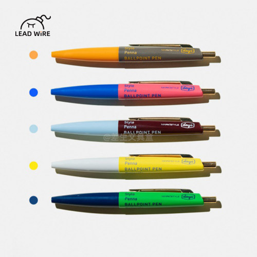 日本MARK'S x ANTERIQUE拼色mini中油笔0.5mm黑色按动可爱圆珠笔