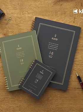 日本kleid线圈本经典2mm方格内页记事本不硌手金属线圈高级笔记本