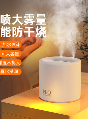 加湿器双喷小型3升大喷雾乐乐家用usb静音卧室便携式网红孕妇婴儿空调房空气办公室桌面学生宿舍车载香薰机2L
