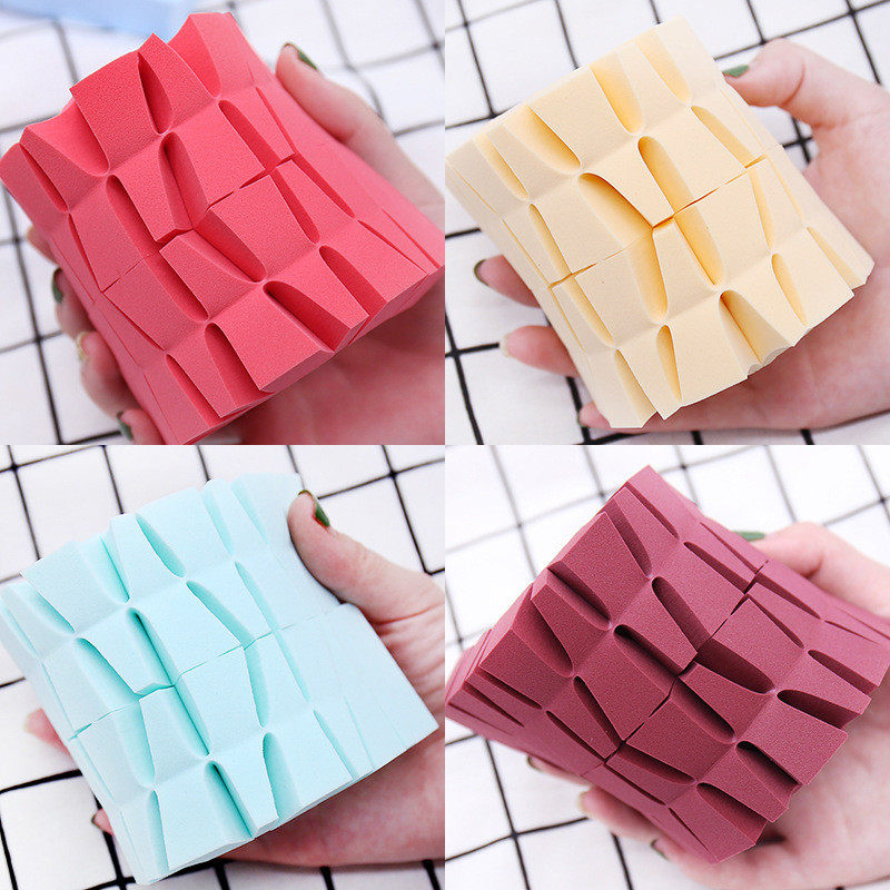 干湿两用非乳胶聚氨酯遇水大化妆海绵粉扑三角24切梯形旅行便携