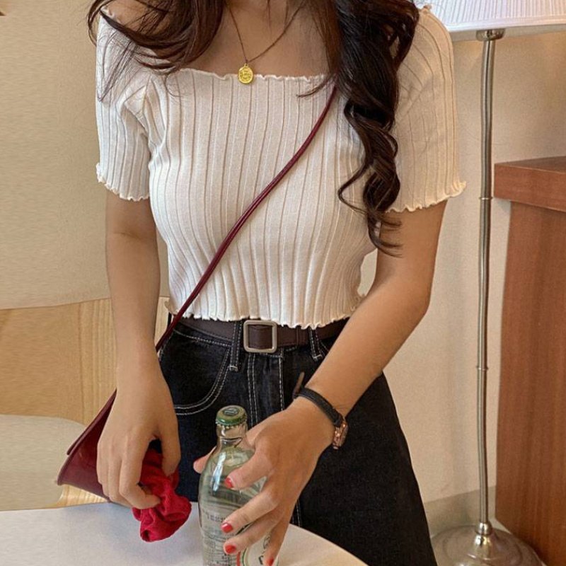 针织短袖T恤女2020夏季新款修身显瘦纯色短款韩版chic港风上衣潮在类目 模玩/动漫/周边/cos/桌游, Cosplay服饰/道具/服务, Cosplay女装中 - 来自Buy2taobao.com提供专业的淘宝代购服务