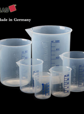 VITLAB塑料烧杯50/100/250/500/1000ml高温PP烧杯格里芬烧杯进口