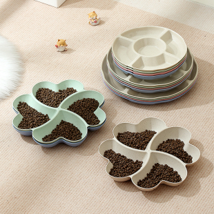 流浪小猫咪幼狗喂食器专用花瓣多宠物食盆奶猫塑料耐用餐盘食碗