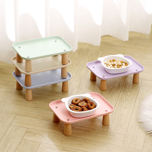 宠物餐桌小号猫粮碗狗狗喝水盆防漏防溅增高护颈托盘大口径支架