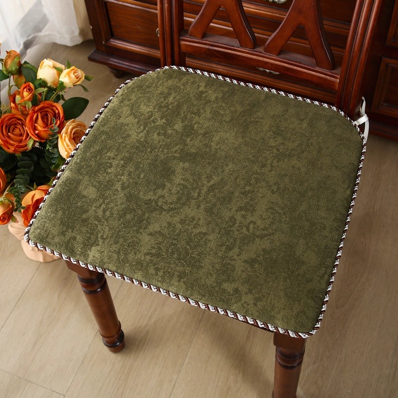 美式复古实木椅子垫海绵餐椅坐垫马蹄形轻奢高级感坐垫欧式四季