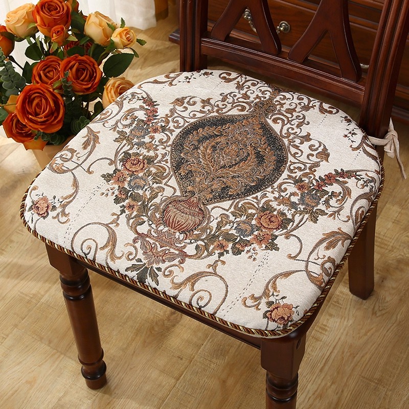 马蹄形椅子坐垫海绵实木餐椅垫美式复古高端餐桌椅垫欧式