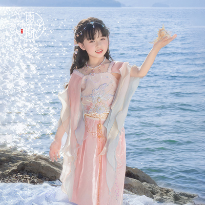 西子问汉服女童人鱼主题仙气套装