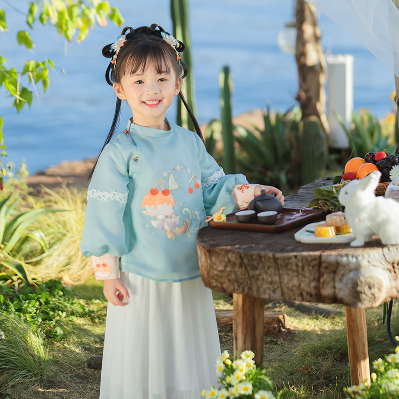 【西子问】女童汉服春款周岁礼服女宝宝古风古装女童超仙襦裙涟漪