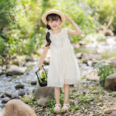 西子问汉服女童国风新中式连衣裙