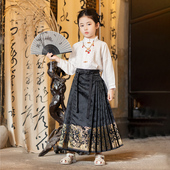 西子问 礼服套装 马面裙女童夏国风2025新款 衬衫 安栀 国风新中式