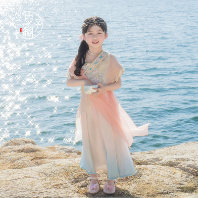 西子问女童汉服改良连衣裙民族风