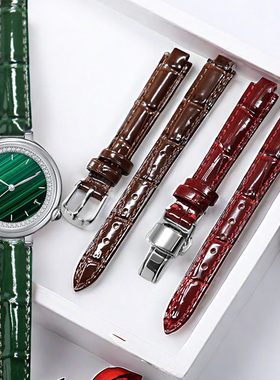 绿色真皮表带代用Lora Rose罗拉玫瑰小绿表LR4303 4302 4304 4305