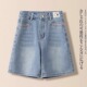 女2025新款 A字热裤 夏季 牛仔短裤 薄款 高腰宽松阔腿五分裤 夏天爆款