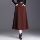 加厚毛呢半身裙女春秋2025新款 气质显瘦a字裙 口袋高腰半裙中长款