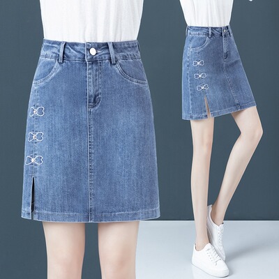 新款显瘦开叉A字裙子包臀