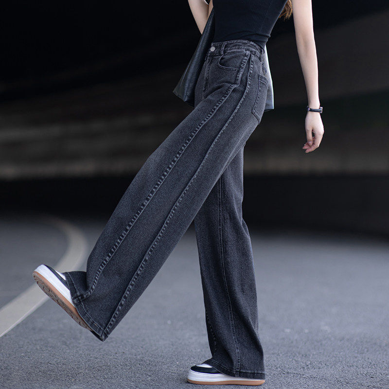 黑色牛仔裤女2026新款春秋冬今年流行的复古宽松直筒裤弯刀阔腿裤,女装/女士精品,牛仔裤,淘宝优惠券,粉丝福利购,淘宝优惠卷
