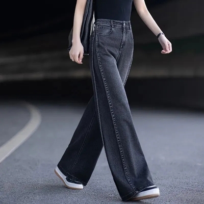 美式黑色牛仔裤女2025新款春秋宽松版型巨好看裤子女士直筒阔腿裤