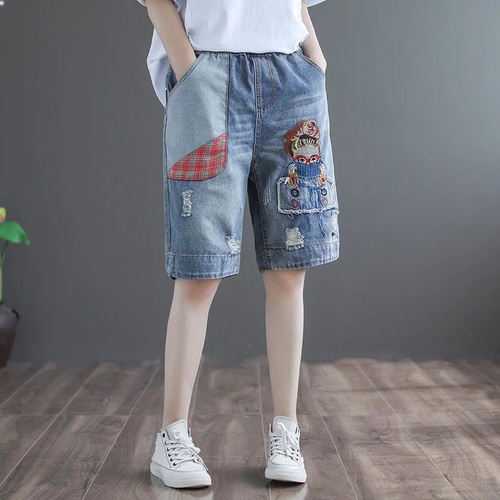 薄款牛仔五分裤女夏季新款