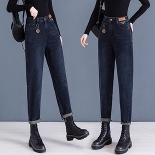 新塘春秋牛仔裤 今年流行爆款 2025新款 子女小个子哈伦老爹萝卜裤 裤
