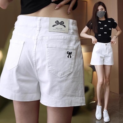 白色软牛仔短裤女夏季薄款