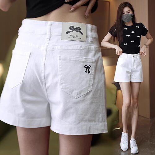 白色软牛仔短裤女夏季薄款