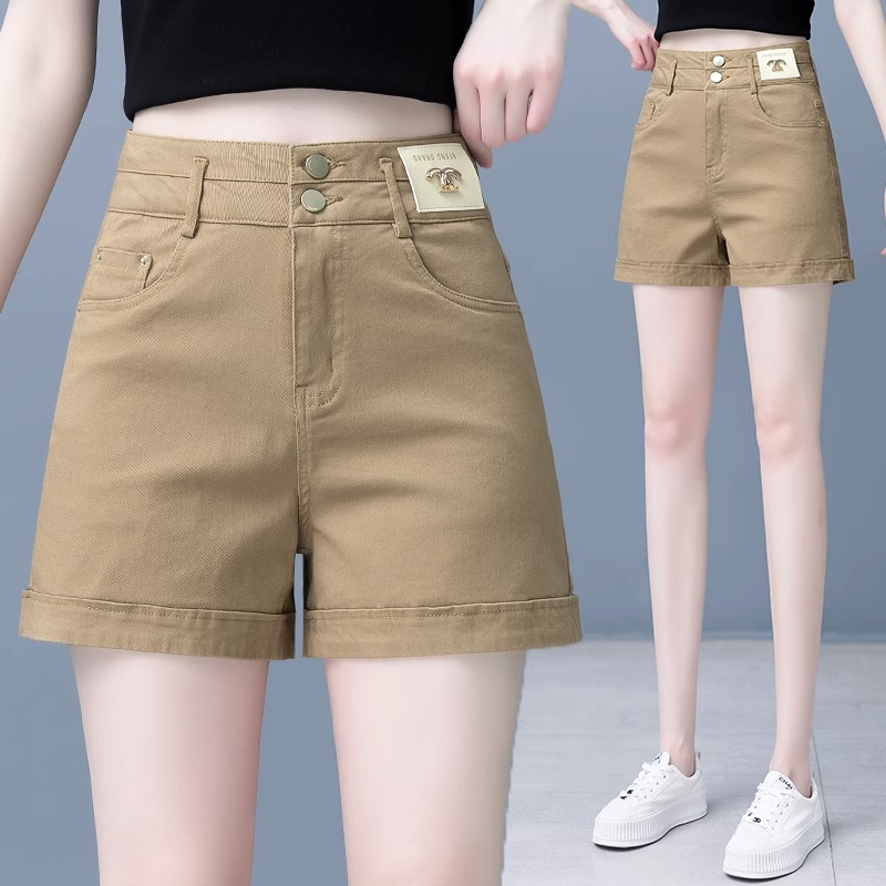 薄款休闲四分阔腿牛仔短裤女2025夏季新款高腰显瘦柔软a字直筒裤