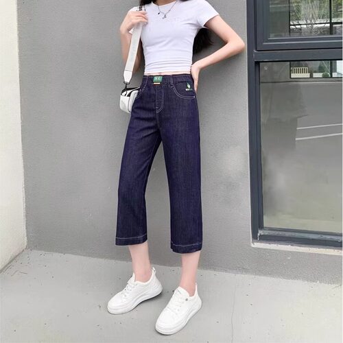 小个子八分牛仔裤女士夏季胖mm