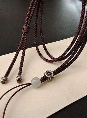 玉佛吊坠挂绳女款小吊坠项链绳玉佩挂件绳子玉坠翡翠蜜蜡黄金玉绳