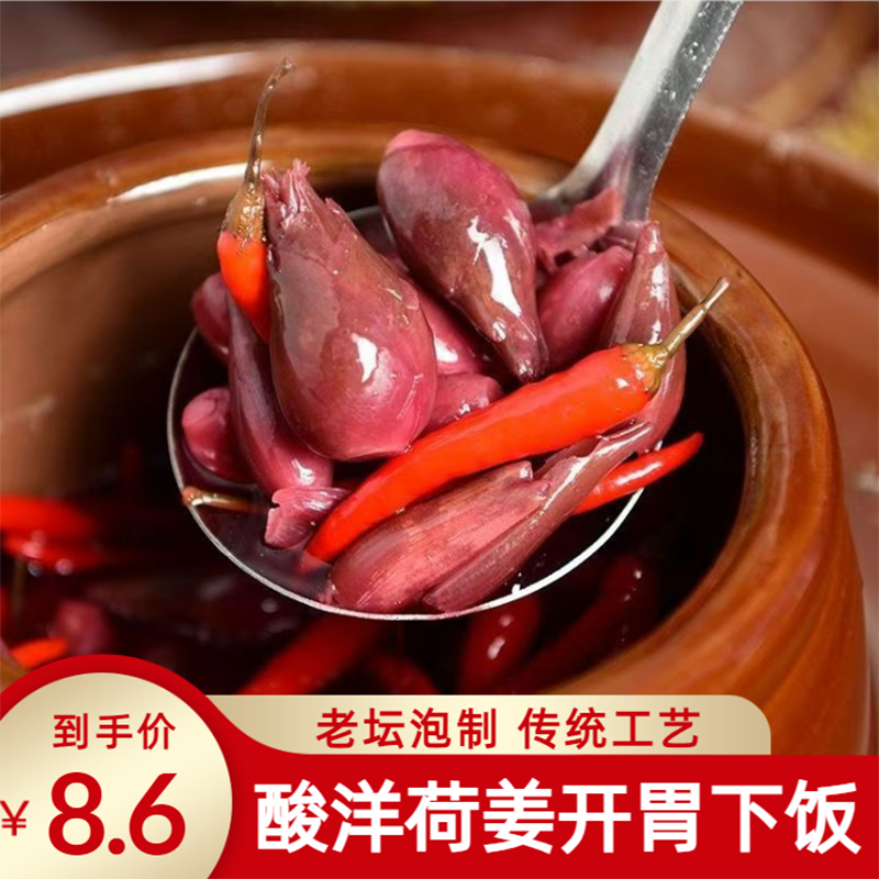 酸洋荷姜腌制泡菜新鲜阳荷姜洋火姜下饭菜陕南安康土特产湖北恩施
